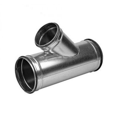 Spiro T-stuk 45° Ø 200-160 mm. SAFE (met rubber) 200-160-200